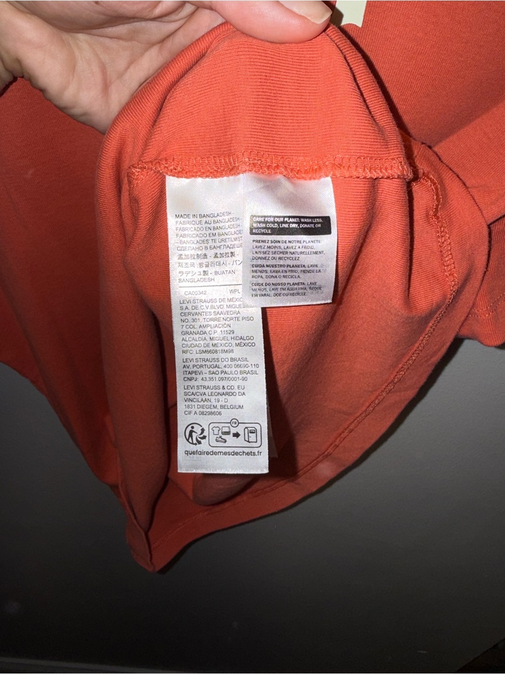 Levi's Coral-Orange Short Sleeve Logo Baby Tee - Picture 4 of 5